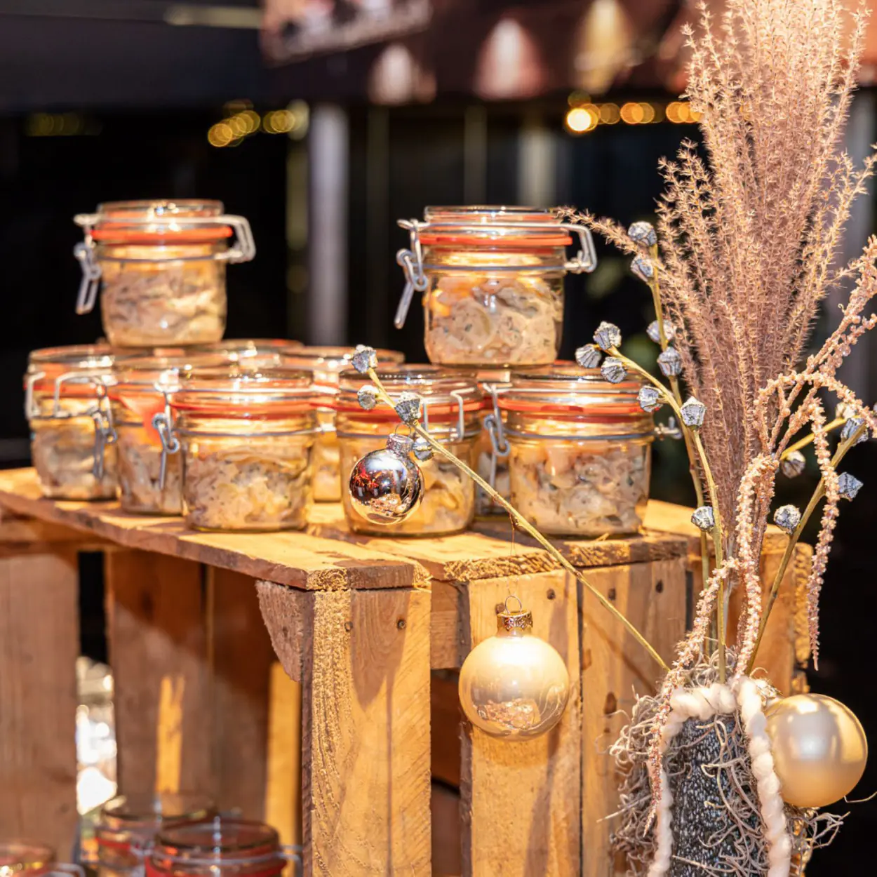 Weihnachtsbuffet Nahaufnahme in Eventlocation Westhafen Pier 1 Frankfurt am Main